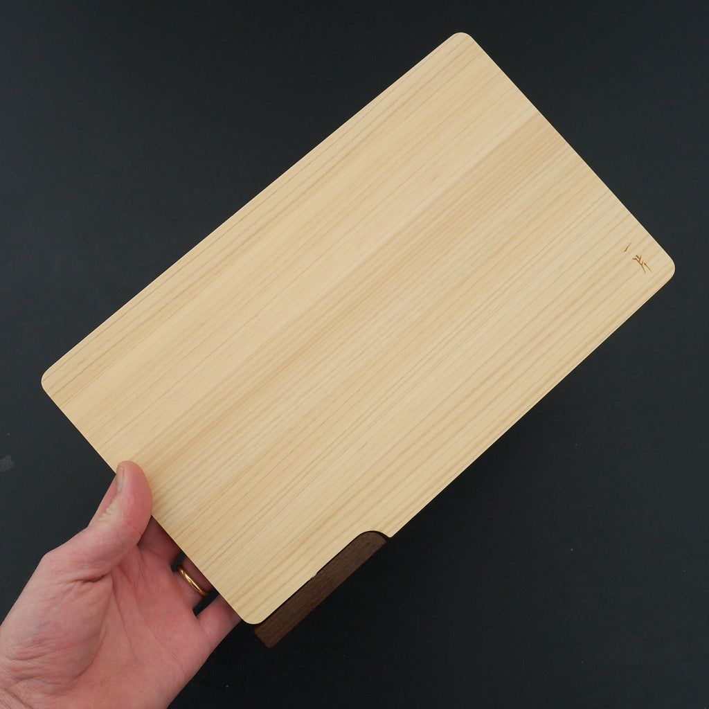 Hitohira Hinoki Thin Cutting Board with Stand (Small)